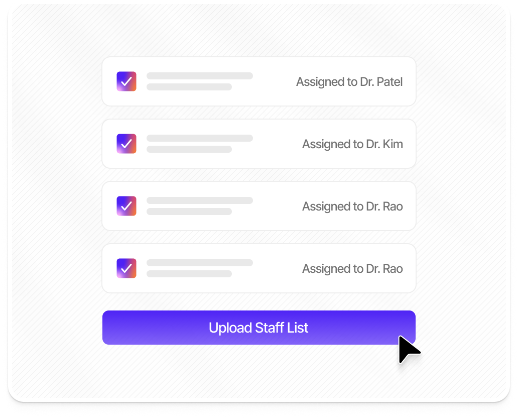 Organization staff assignment list
